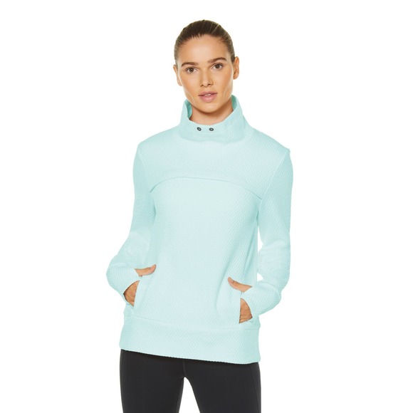 SHAPE Post Workout Overcast Sweatshirt Mock Neck Textured Purple Size Small - Picture 7 of 7